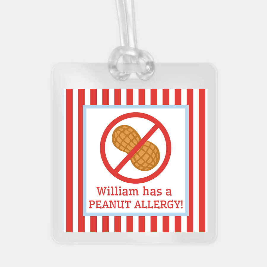 Allergy alert bag tag