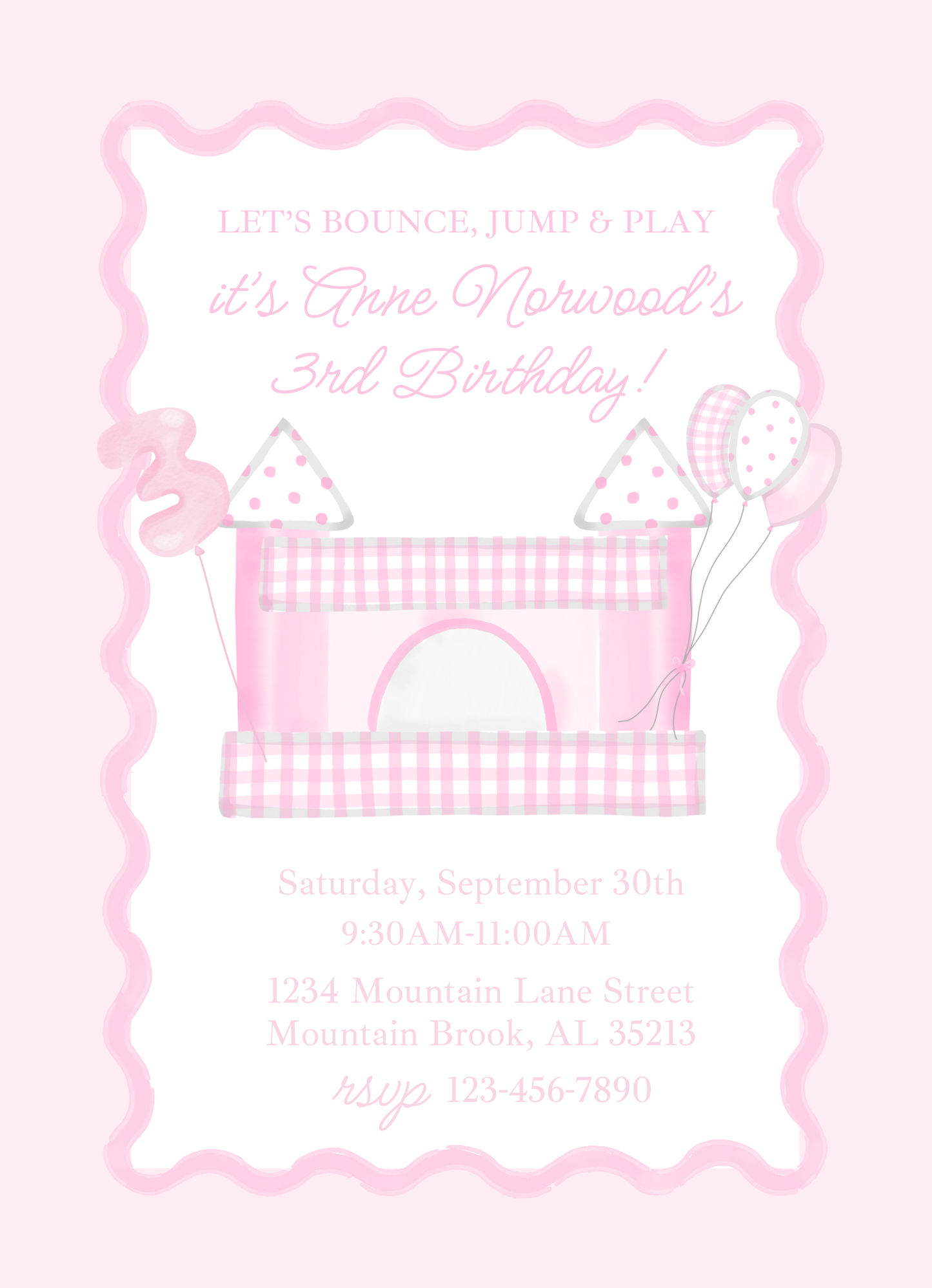 BOUCE HOUSE INVITATION