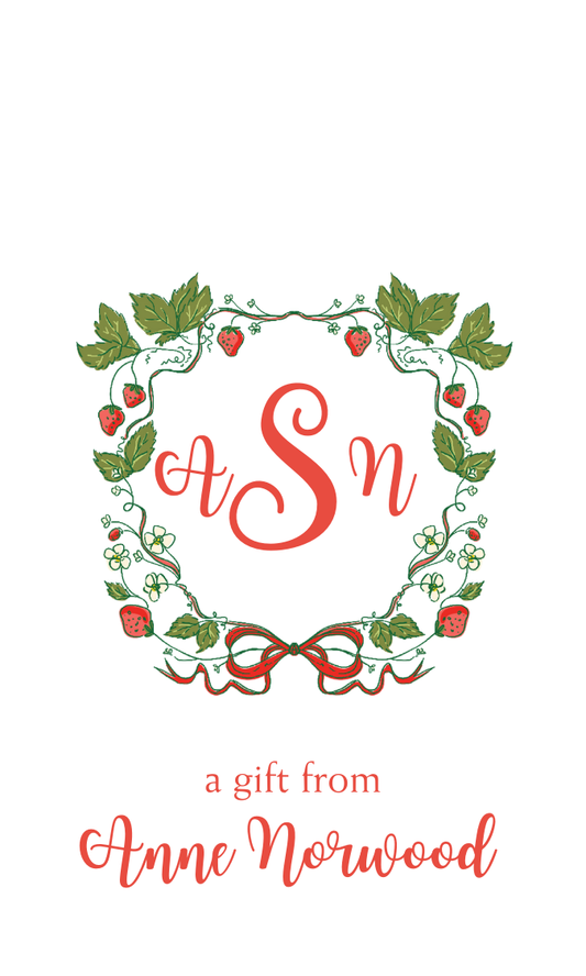 strawberry crest gift tag