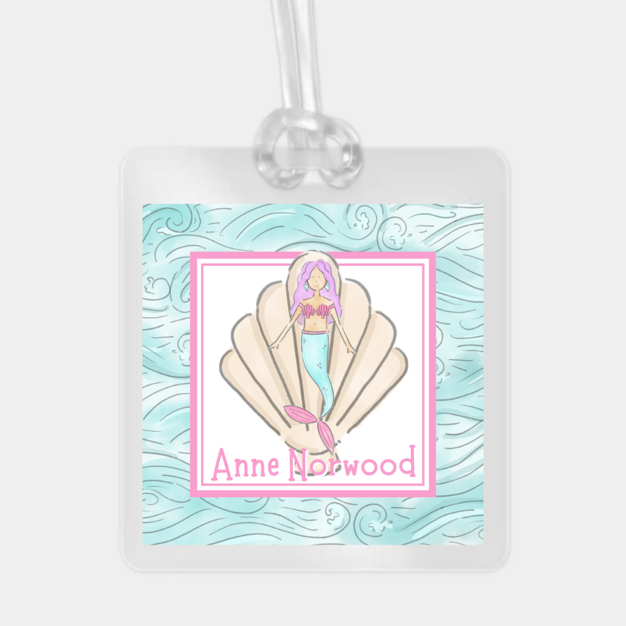 Mermaid bag tag