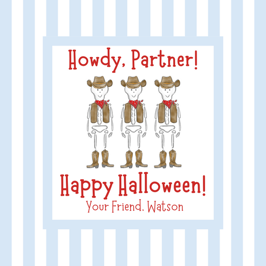 HOWDY PARTNER! HAPPY HALLOWEEN GIFT TAG