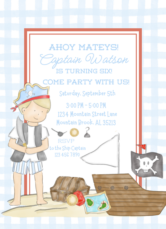 sweet pirate invitation