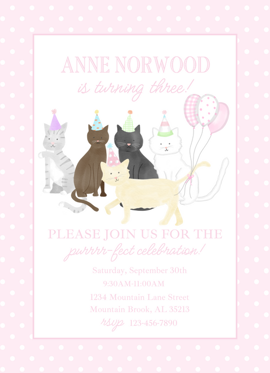 PURRRRR-FECT CELEBRATION INVITATION