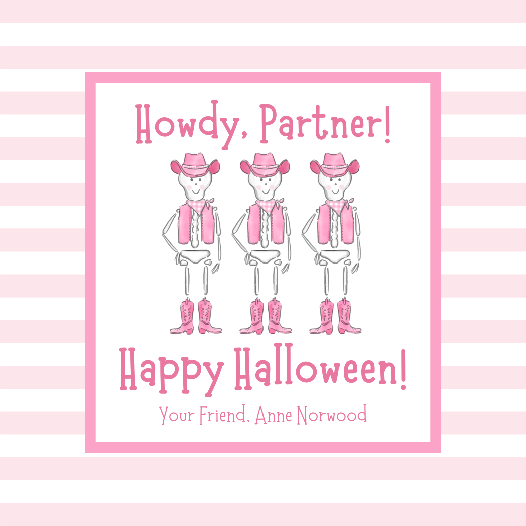 HOWDY PARTNER! HAPPY HALLOWEEN GIFT TAG