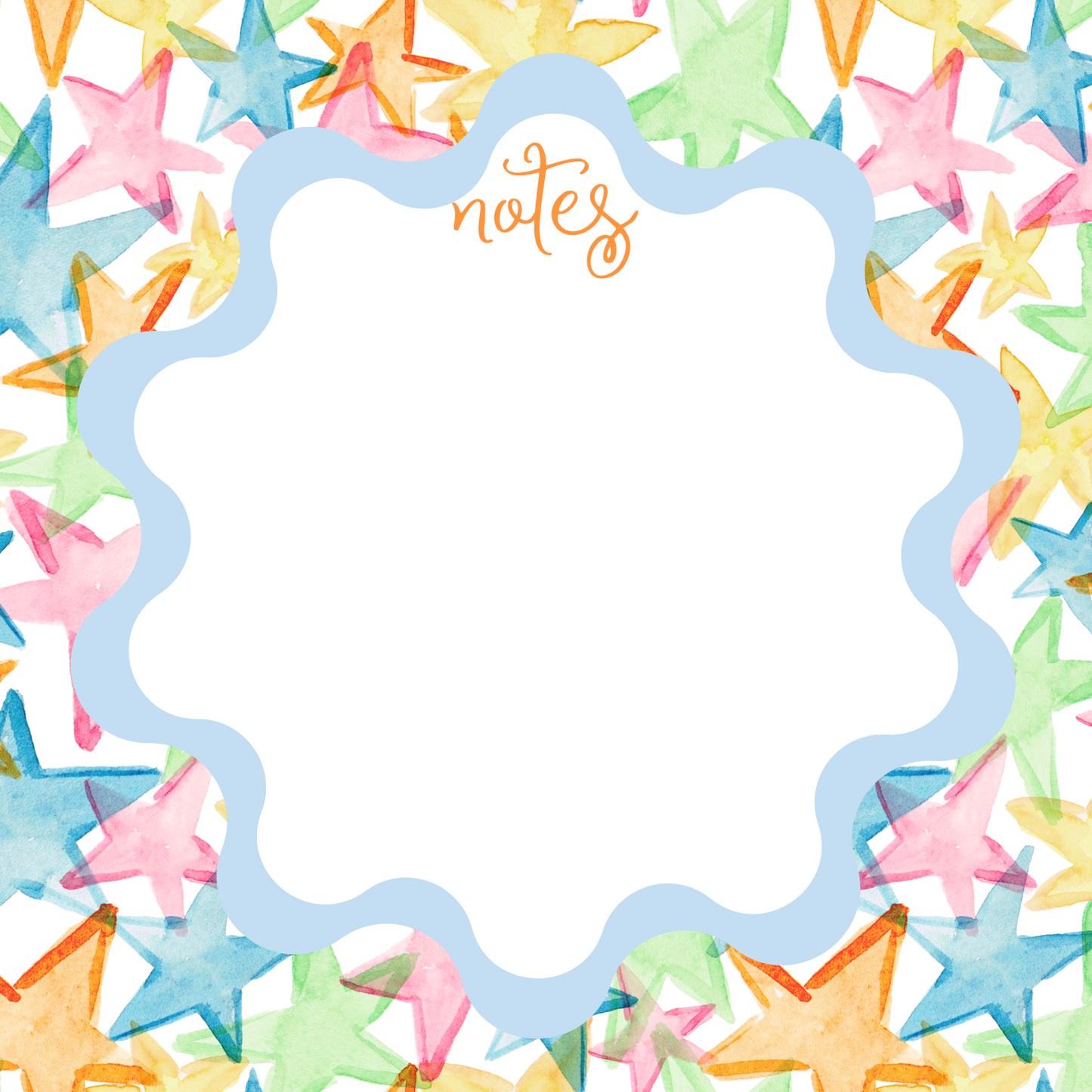 WATERCOLOR PARTY STARS + STRIPES NOTEPAD