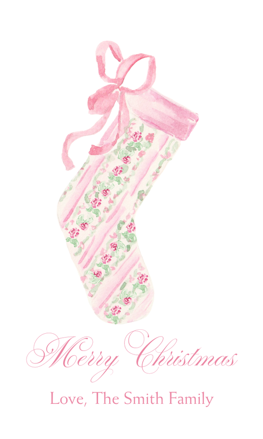 PINK STOCKING GIFT TAG