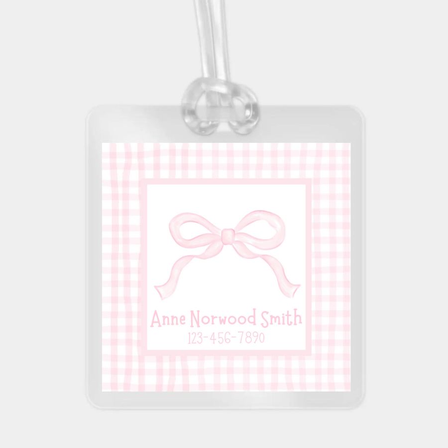 sweet bow bag tag