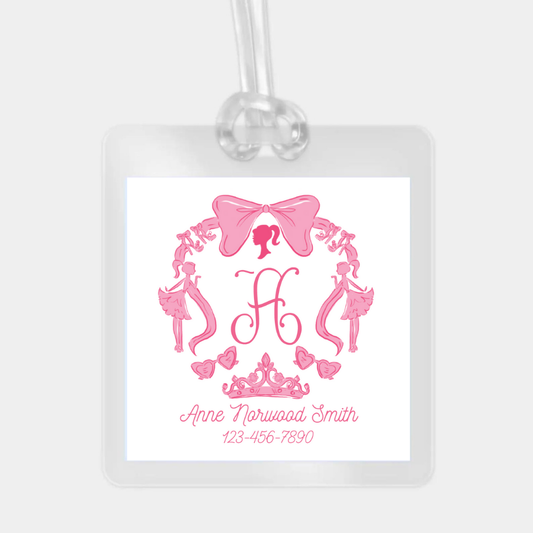 Pink Doll bag tag