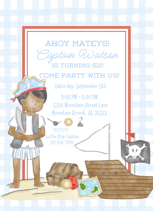 SWEET BOY PIRATE INVITATION