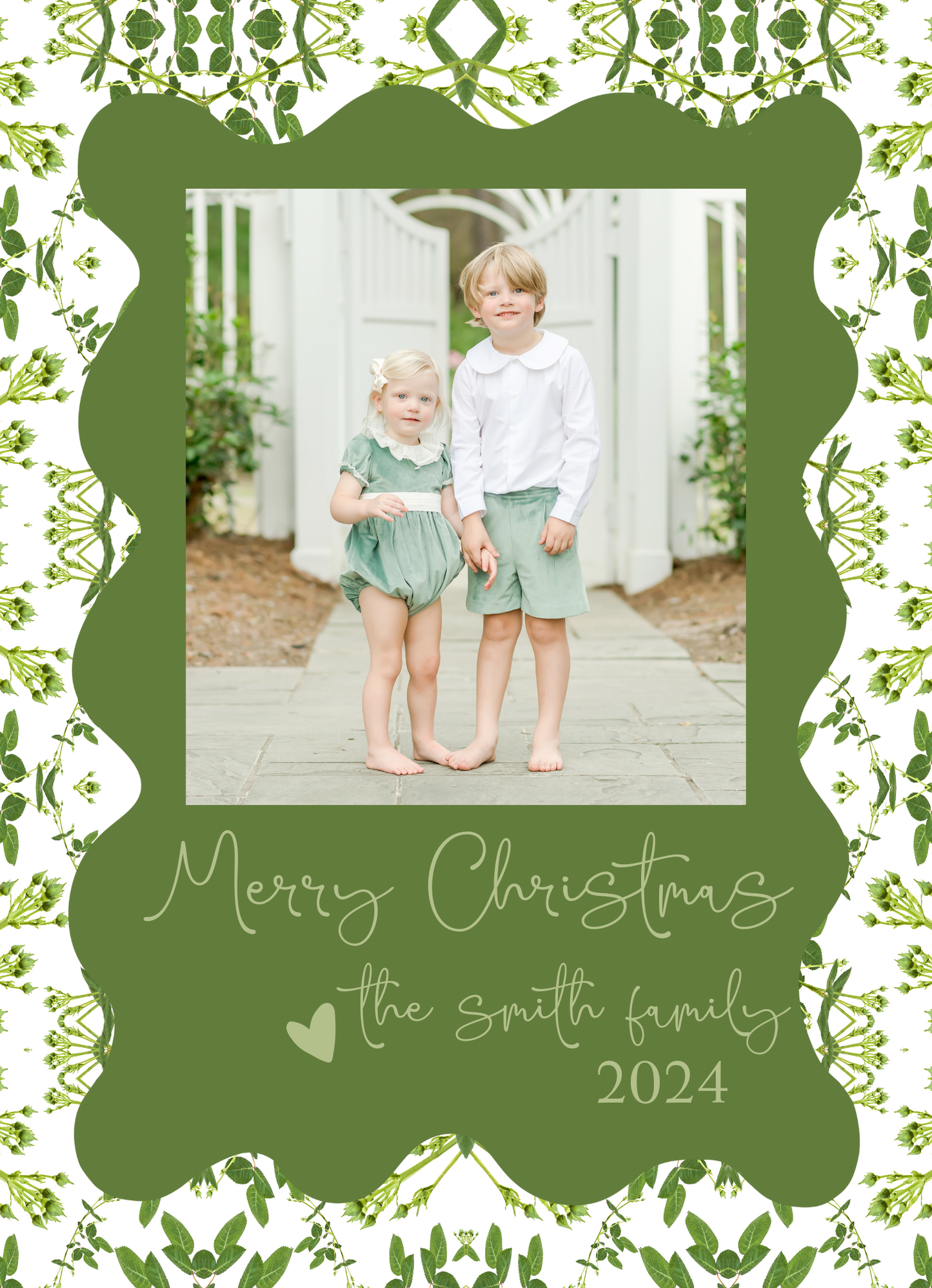 GREEN MARBLED CHRISTMAS CARD