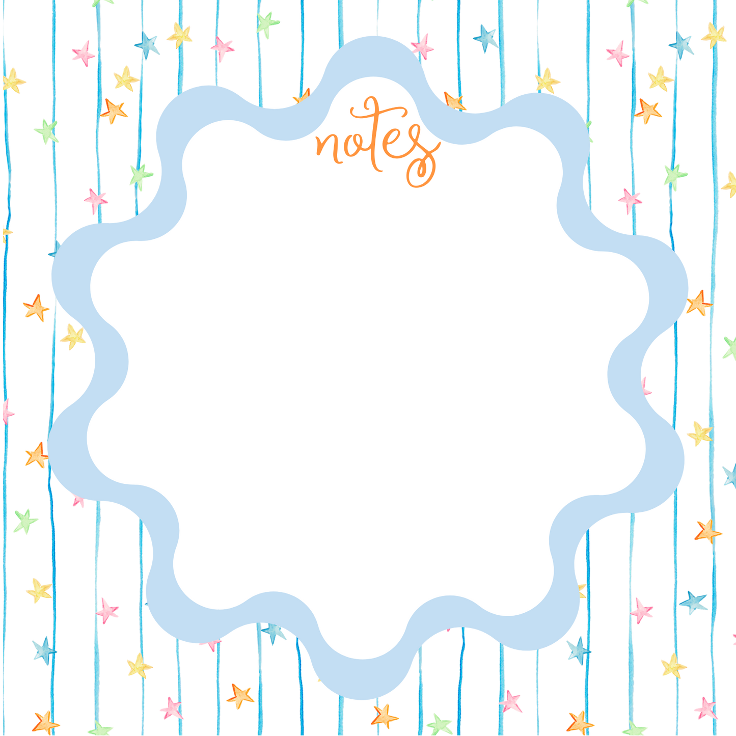 WATERCOLOR PARTY STARS NOTEPAD