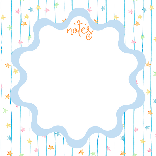 WATERCOLOR PARTY STARS NOTEPAD