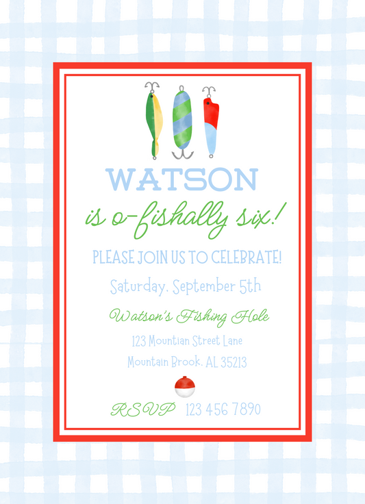 FISHING LURE BIRTHDAY INVITATION