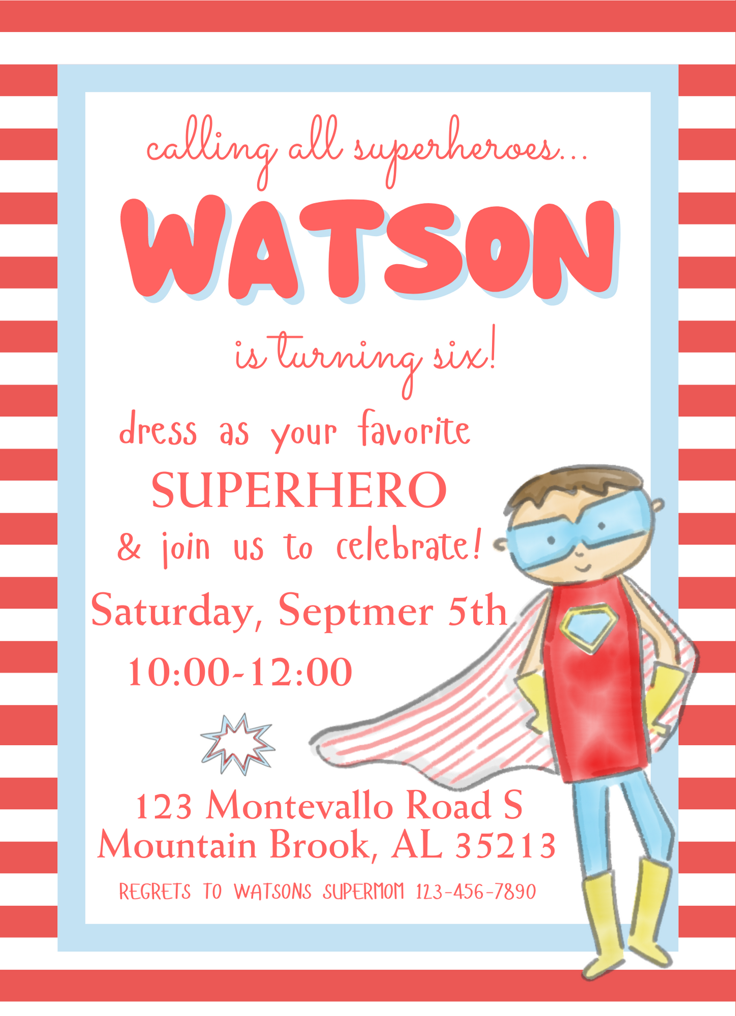 super hero invitation