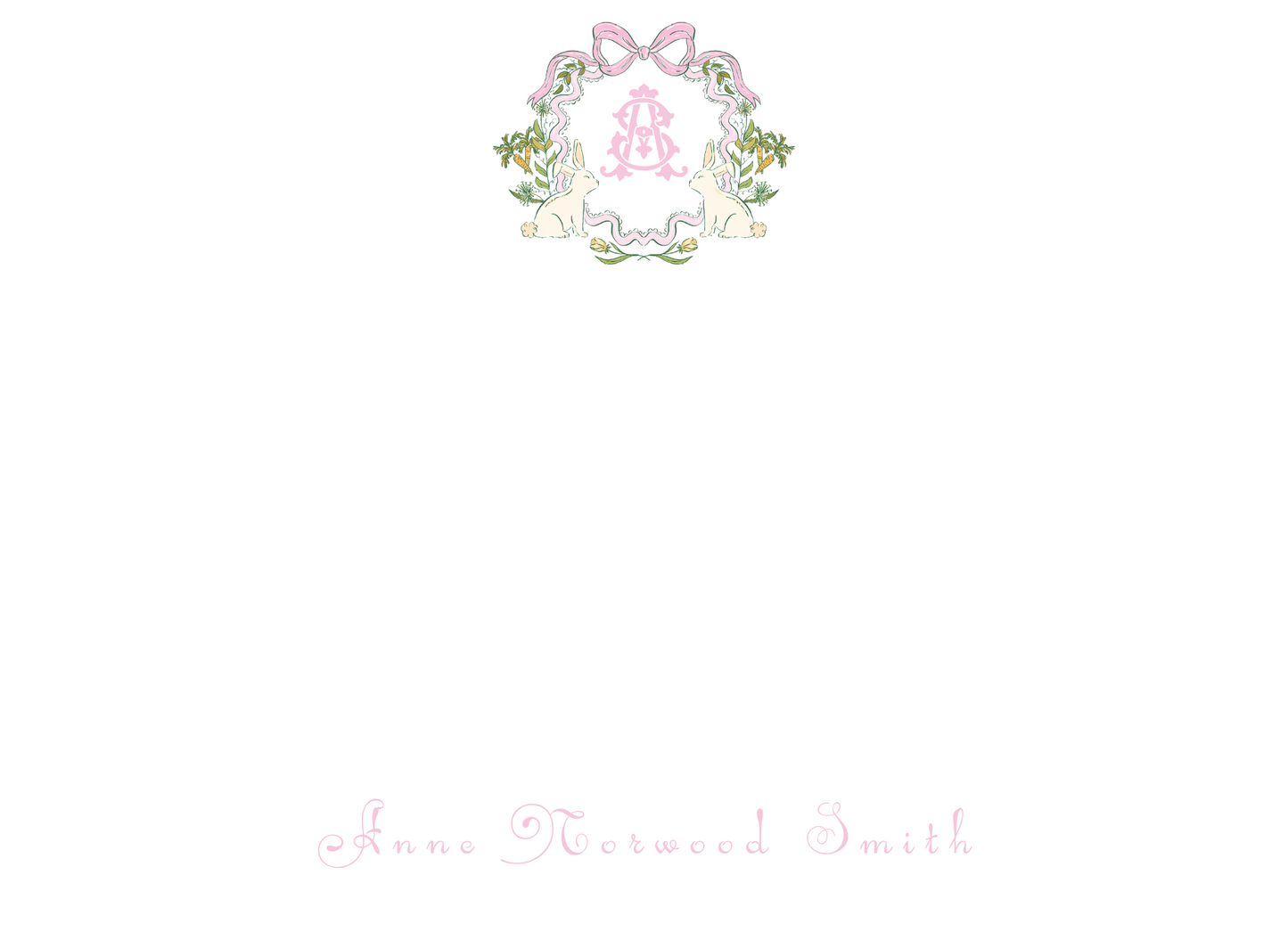 sweet pink bunny stationery