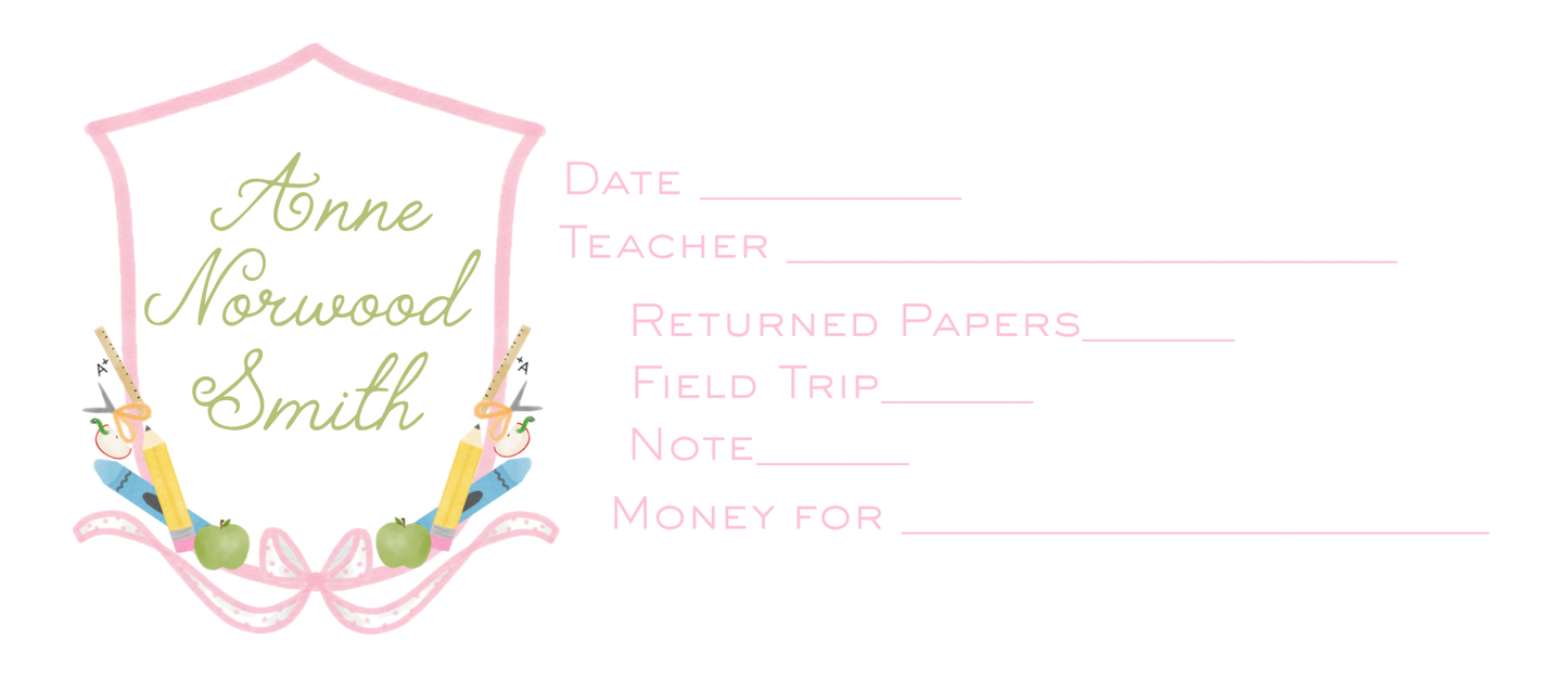 PINK SCHOOL ENVELOPES