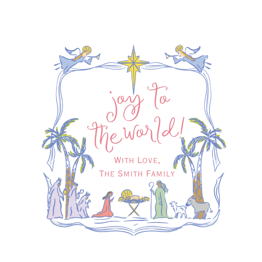 JOY TO THE WORLD SQUARE GIFT TAG