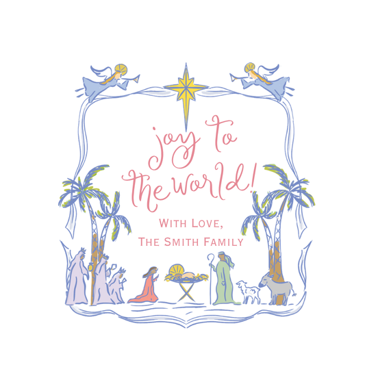JOY TO THE WORLD SQUARE GIFT TAG