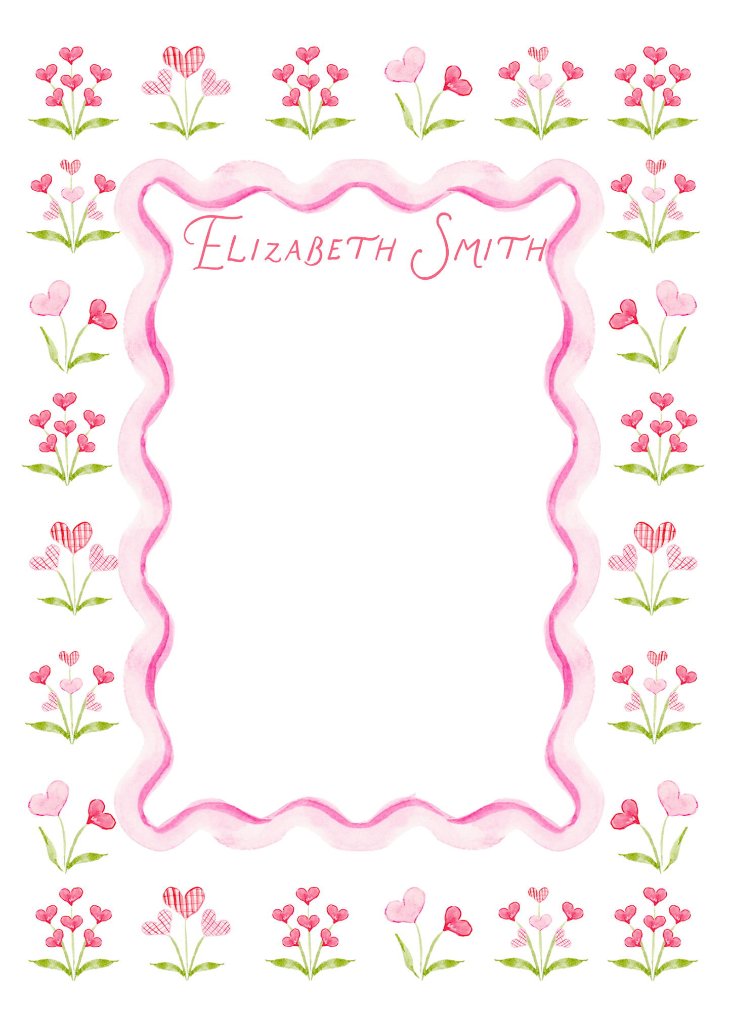heart flowers notepad
