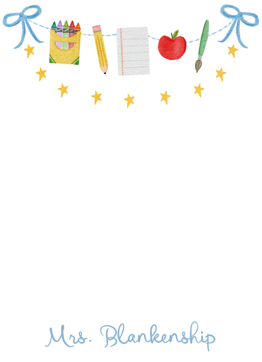 BACK TO SCHOOL GARLAND NOTEPAD 5X7