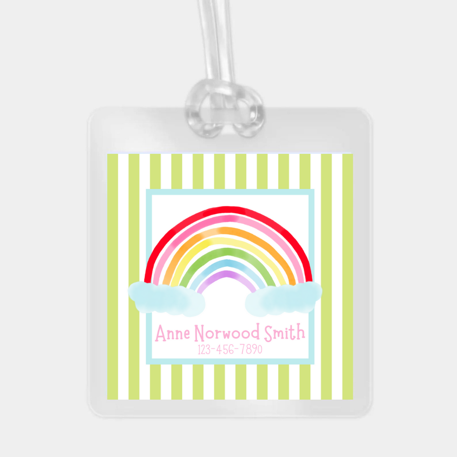 Rainbow laminated luggage tag