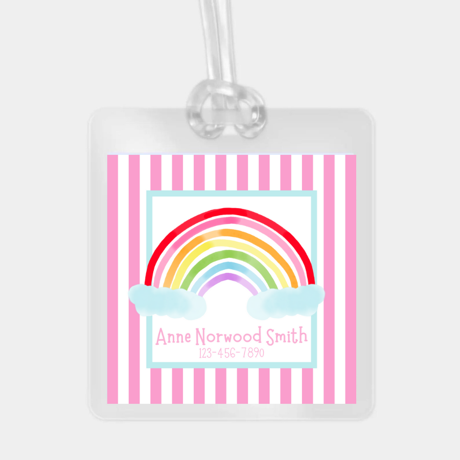 Rainbow laminated luggage tag