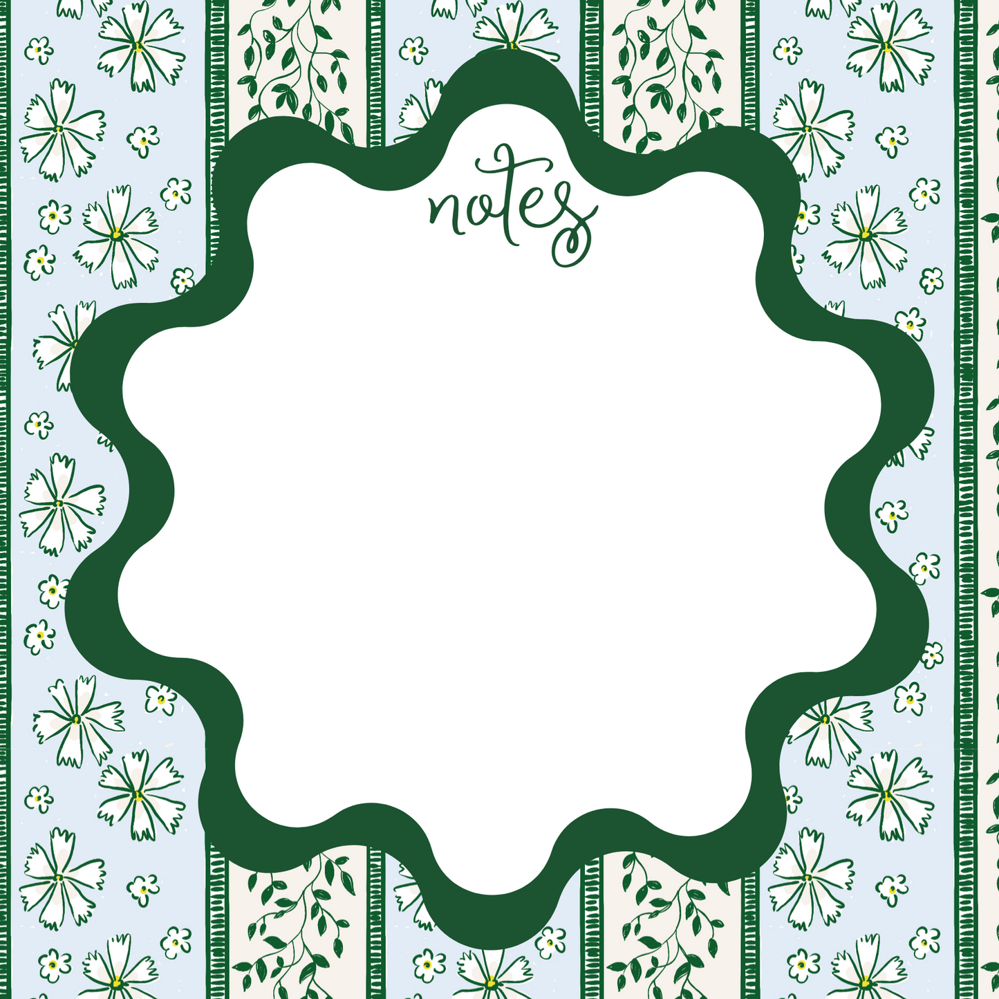 GREEN DAISY FLORAL NOTEPAD