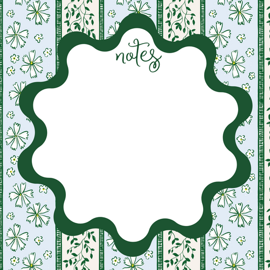 GREEN DAISY FLORAL NOTEPAD