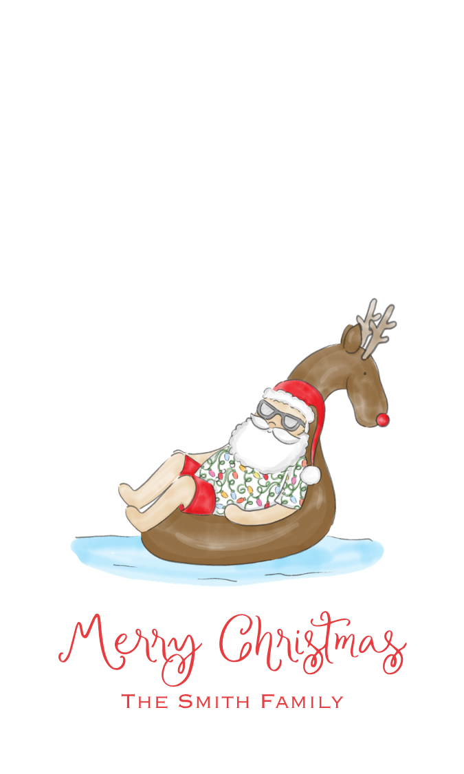 BEACH SANTA GIFT TAG