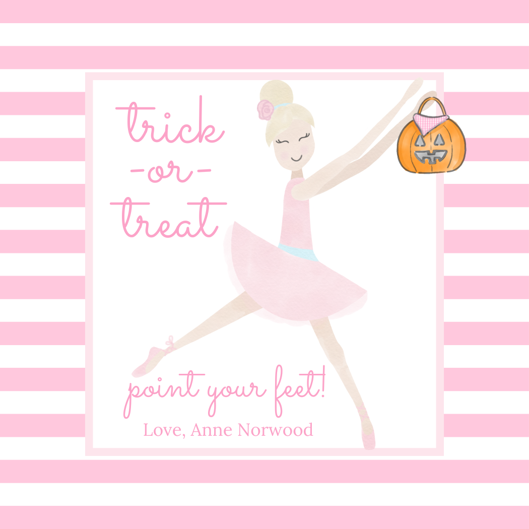 TRICK OR TREAT POINT YOUR FEET GIFT TAG