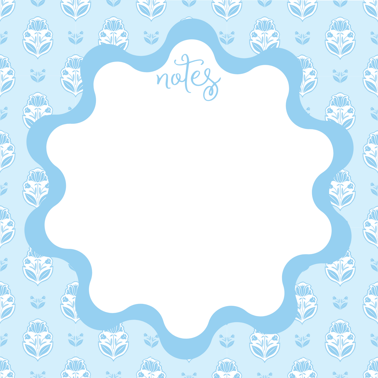 BLUE + WHITE FLORAL NOTEPAD
