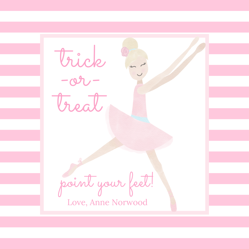 TRICK OR TREAT POINT YOUR FEET GIFT TAG