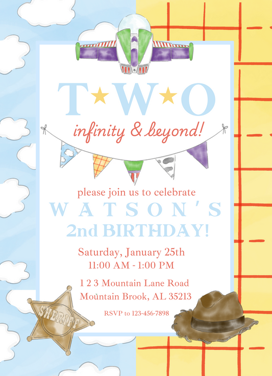 TWO INFINITY & BEYOND INVITATION