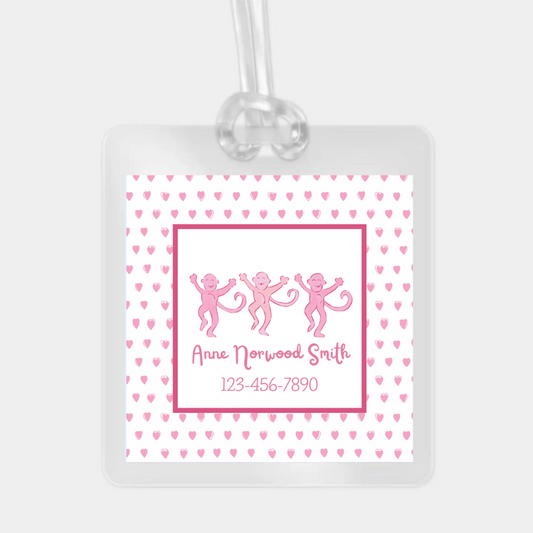 PREPPY MONKEY LAMINATED BAG TAG