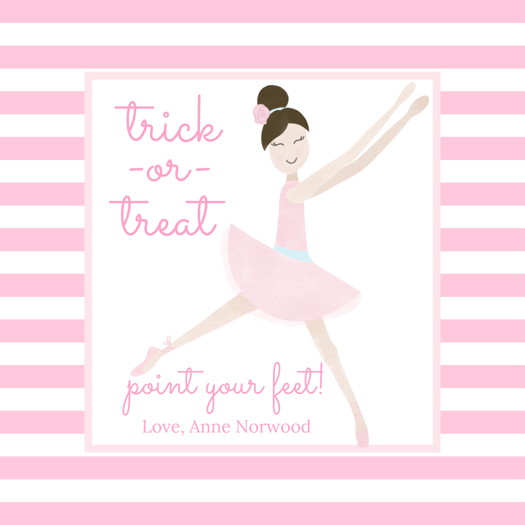 TRICK OR TREAT POINT YOUR FEET GIFT TAG