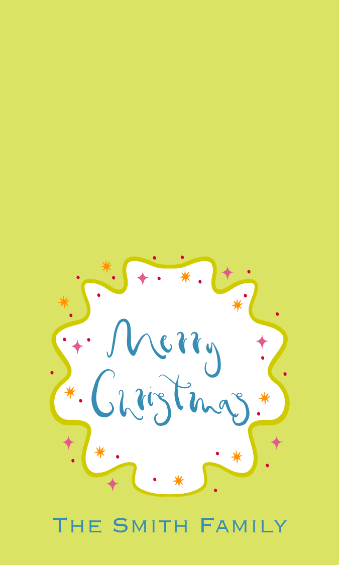 COLORFUL ORANGE MERRY CHRISTMAS GIFT TAG