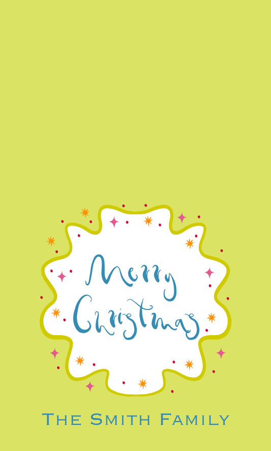COLORFUL ORANGE MERRY CHRISTMAS GIFT TAG