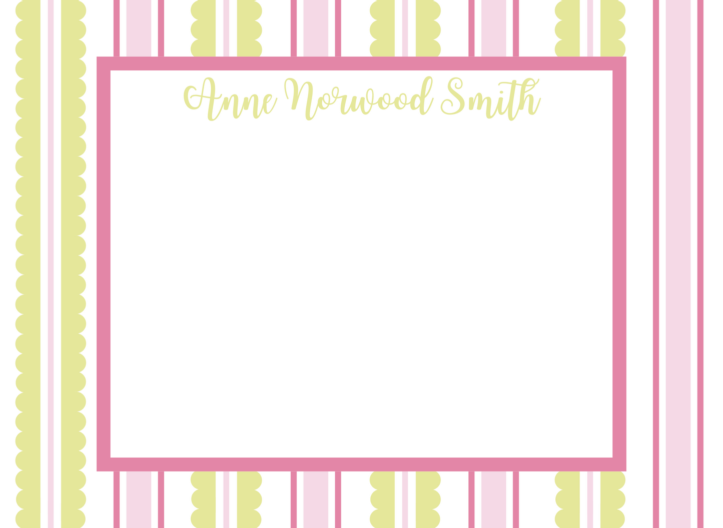 scalloped pattern stationery