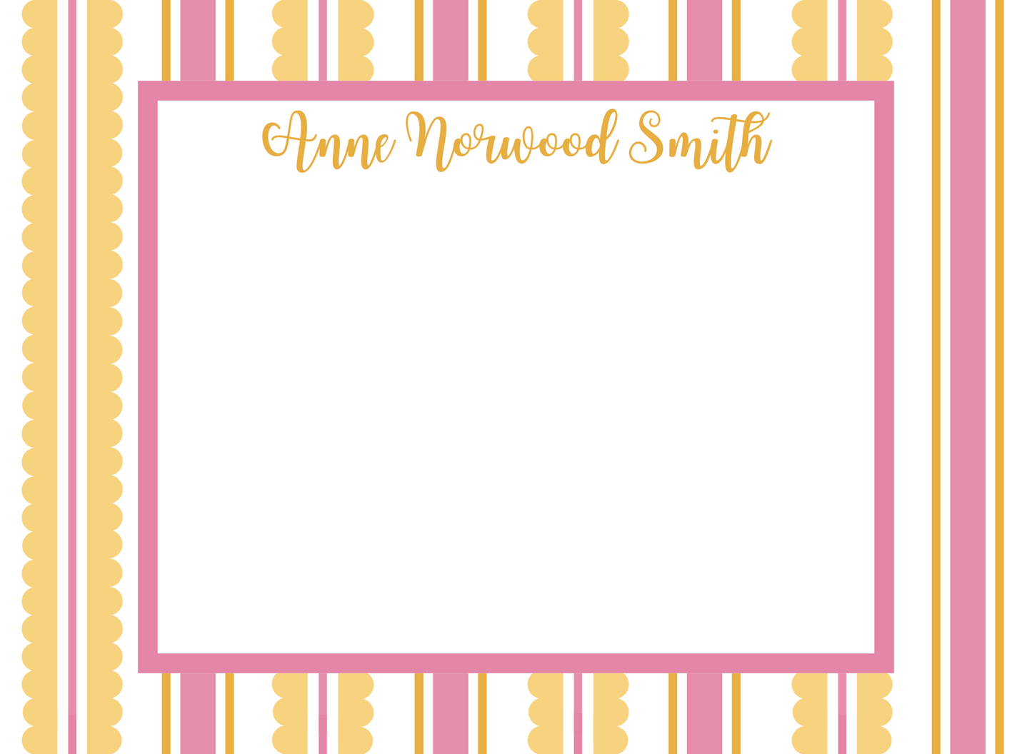 scalloped pattern stationery