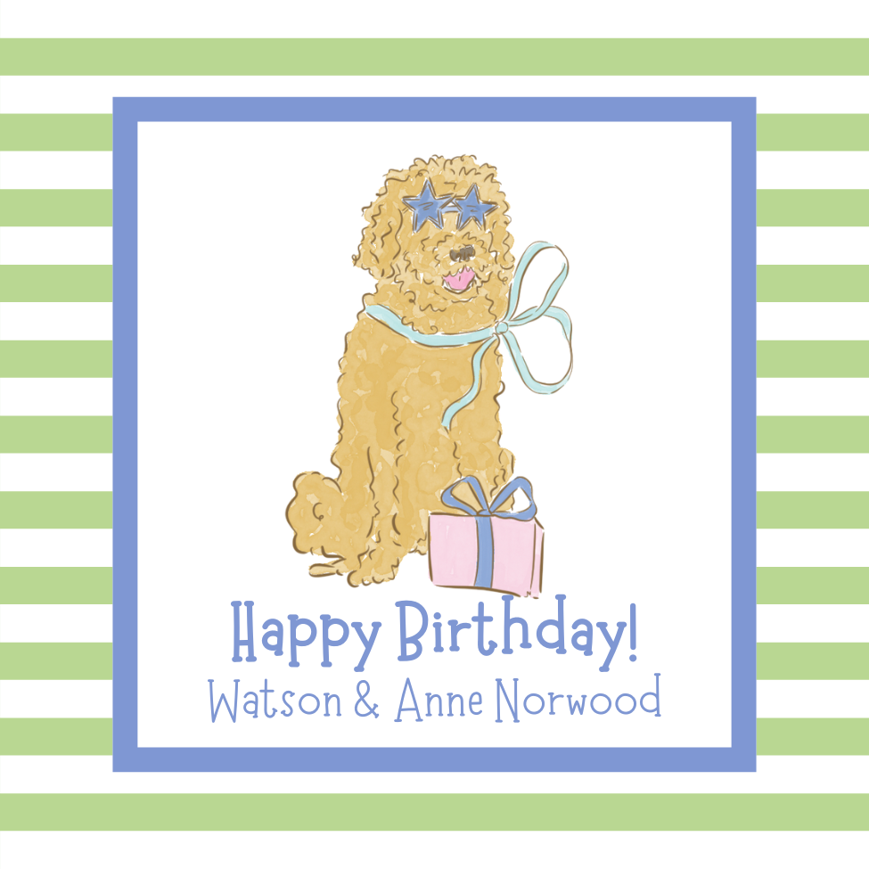 happy birthday doodle enclosure card