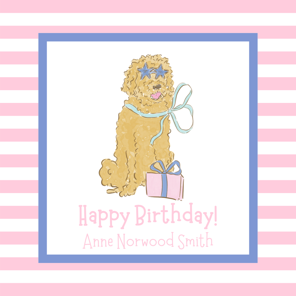 happy birthday doodle enclosure card