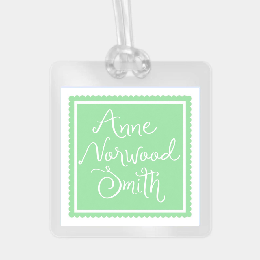 COLORFUL SCALLOPED LAMINATED BAG TAG