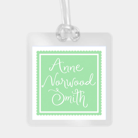 COLORFUL SCALLOPED LAMINATED BAG TAG