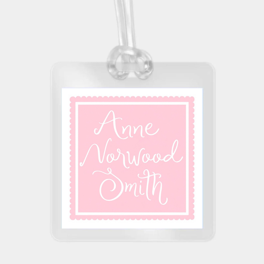 COLORFUL SCALLOPED LAMINATED BAG TAG