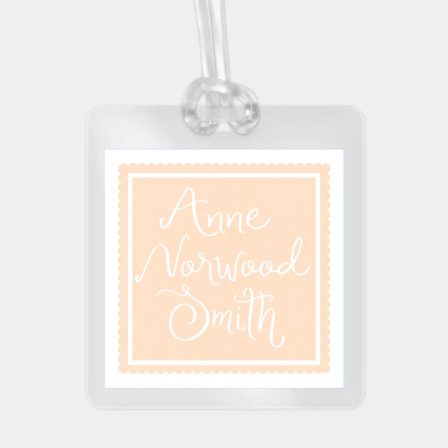 COLORFUL SCALLOPED LAMINATED BAG TAG