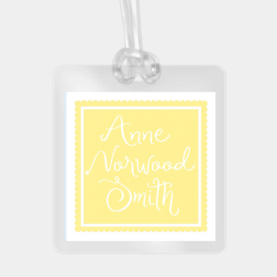 COLORFUL SCALLOPED LAMINATED BAG TAG