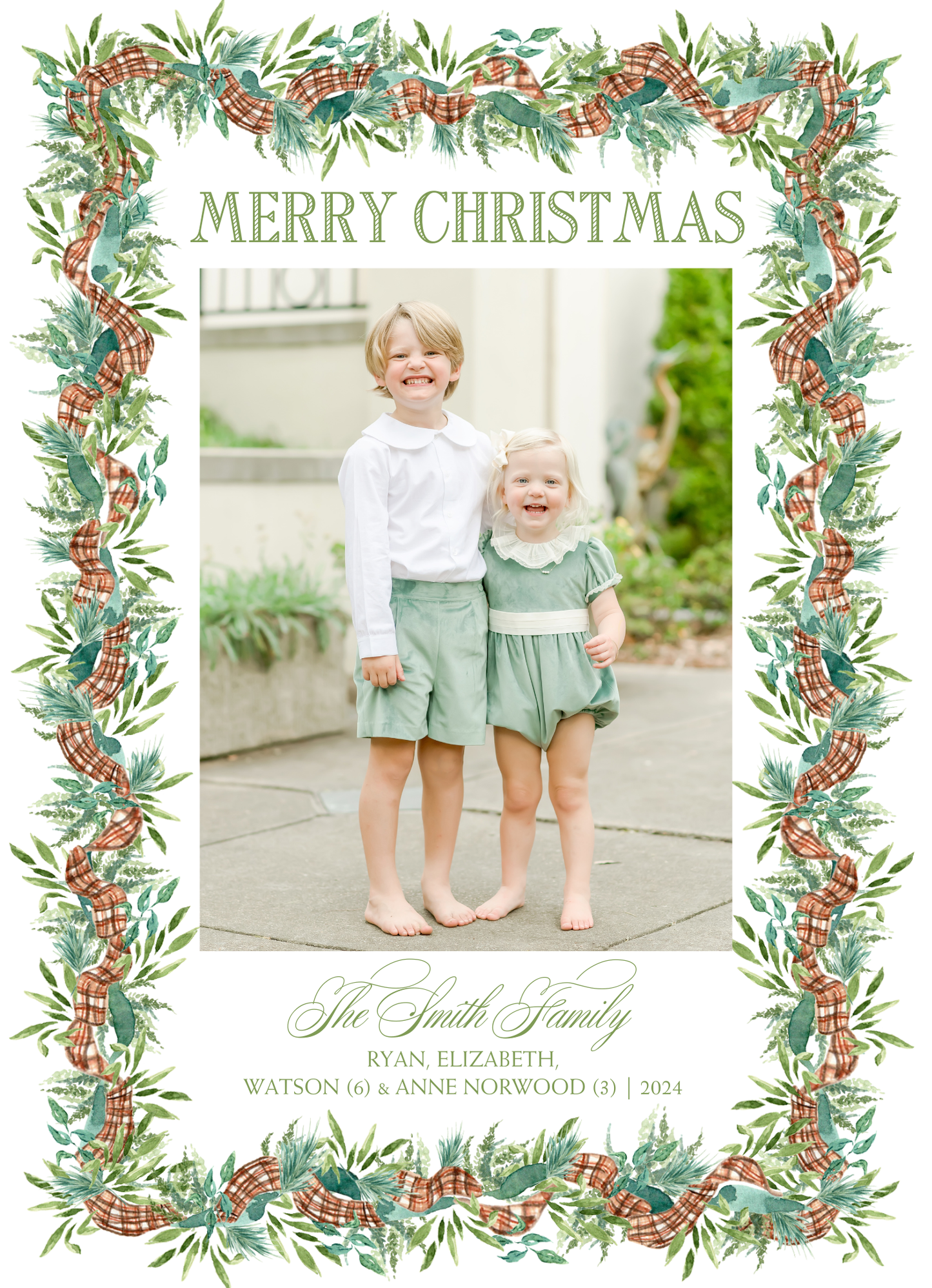 WOODLANDS GARLAND CHRISTMAS CARD