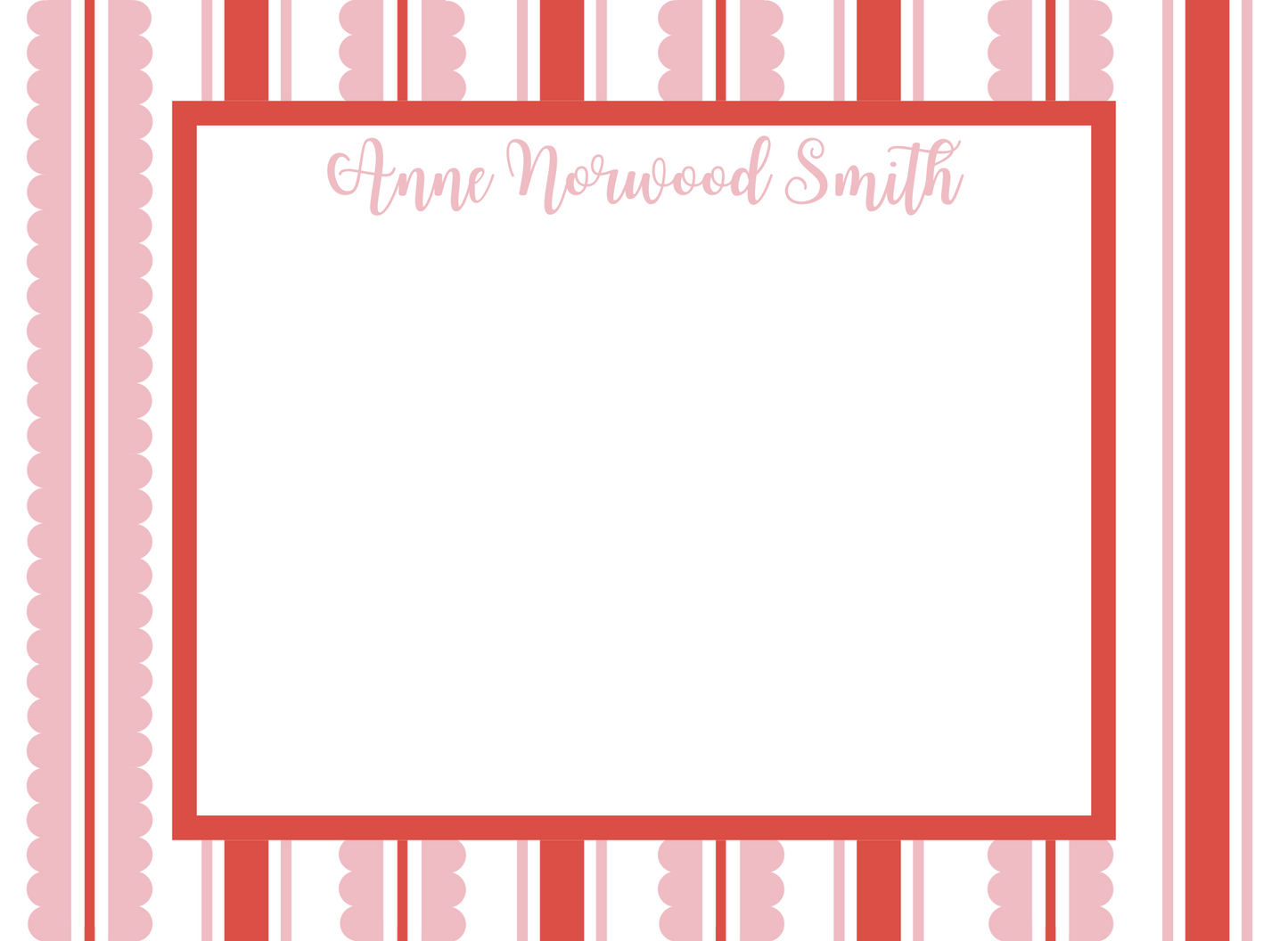 scalloped pattern stationery