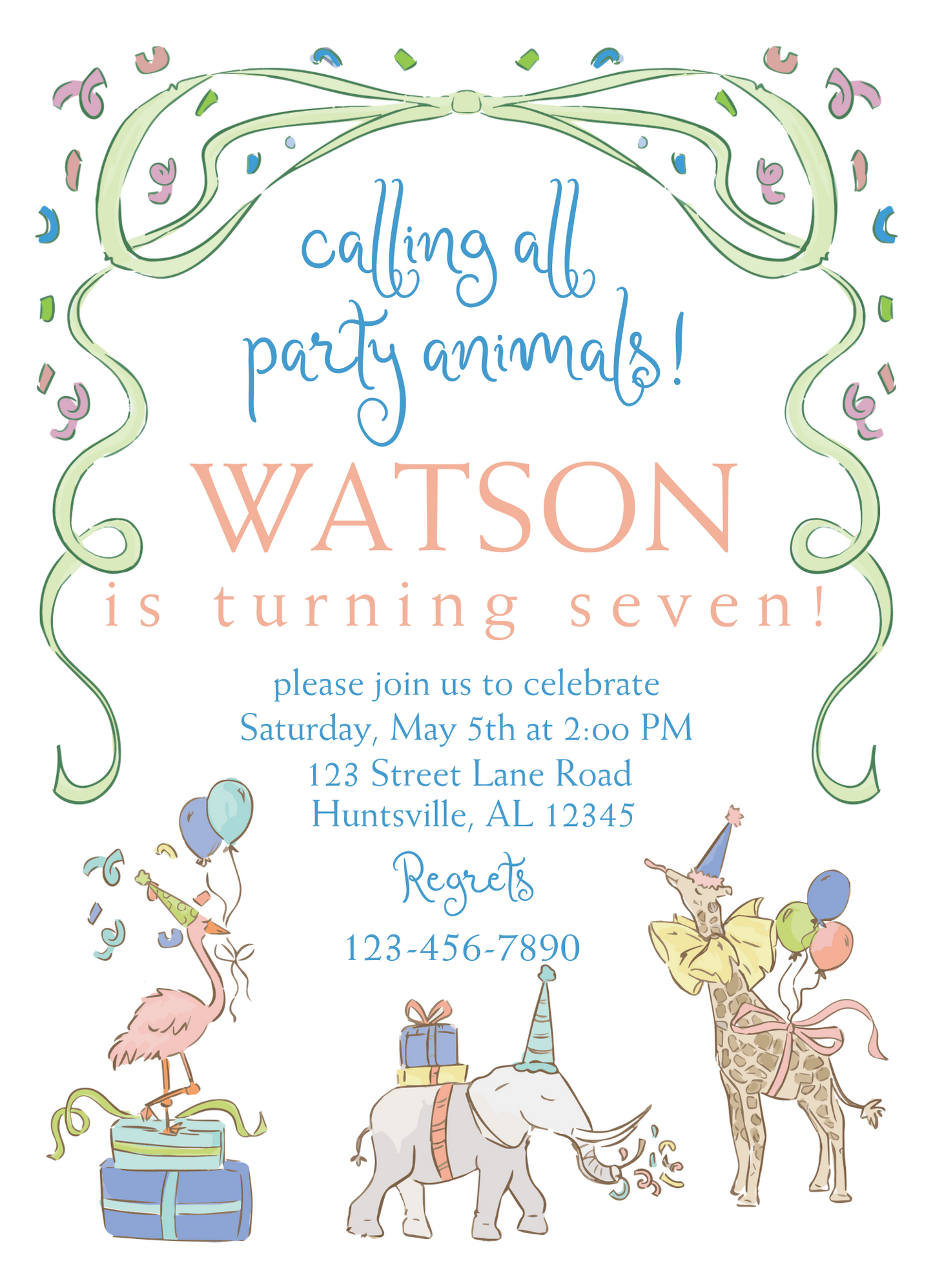 PARTY ANIMAL INVITATION
