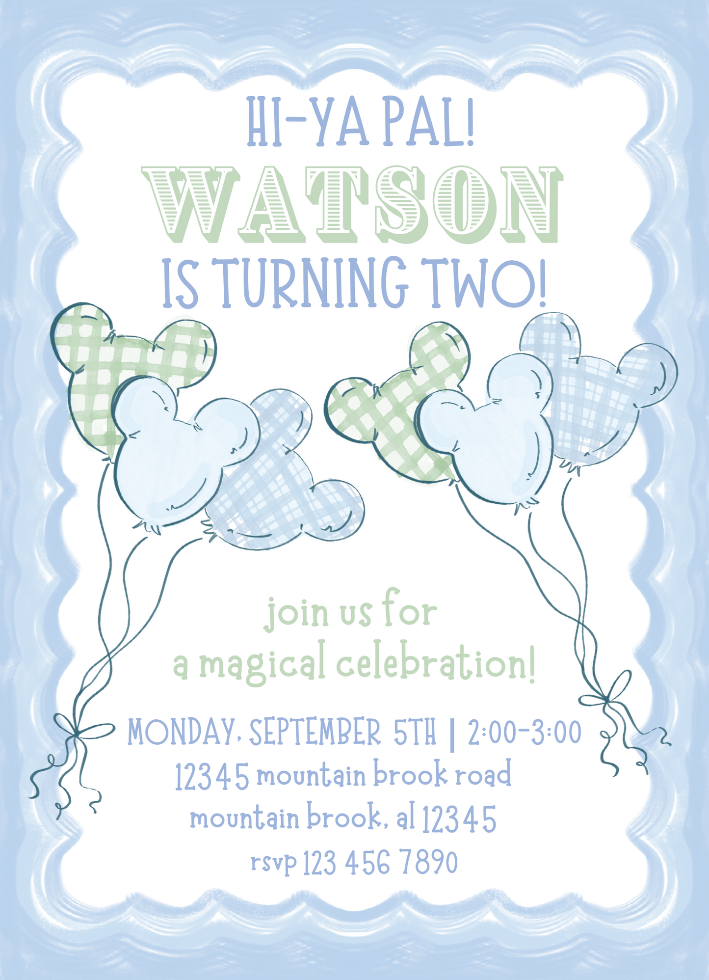 magical mouse balloons invitation